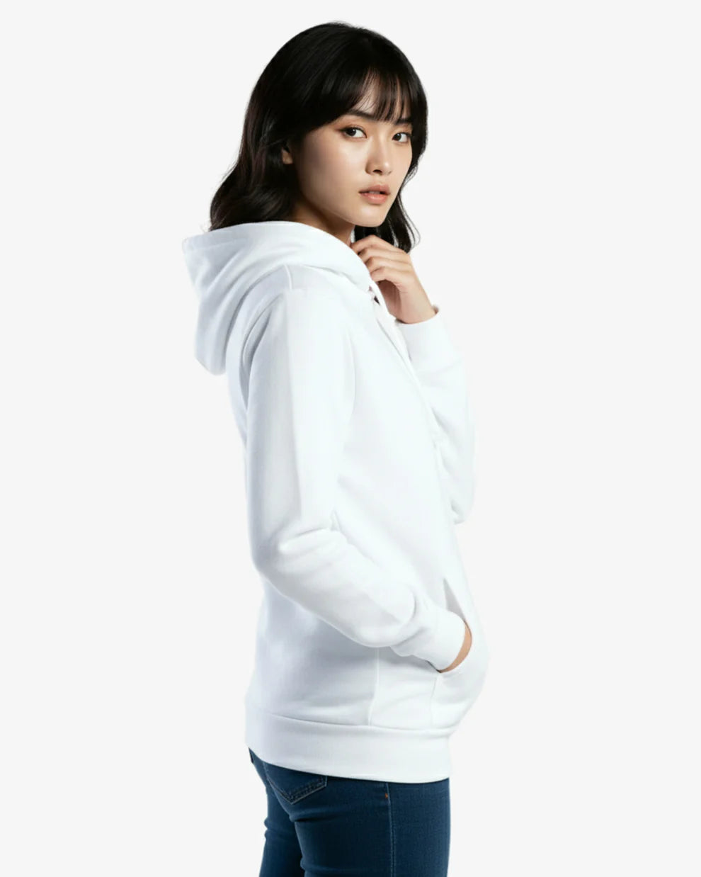 🍁Molleton à capuchon BLANC