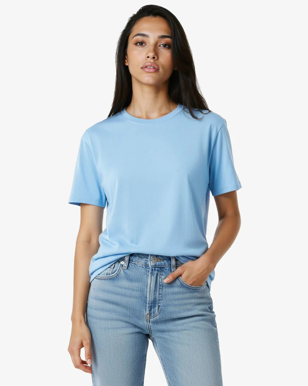 🍁T-shirt en Jersey BLEU PÂLE