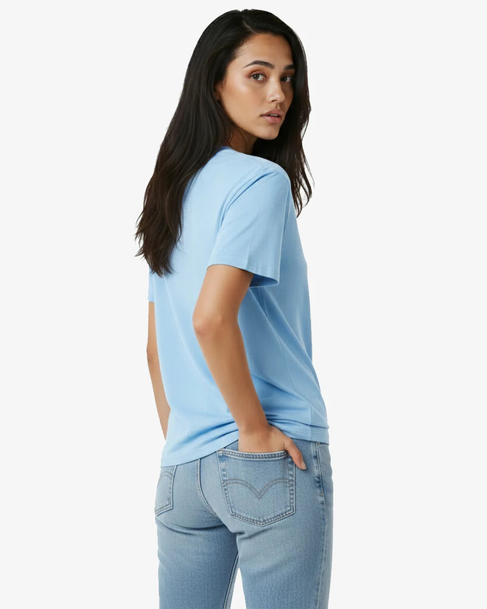 🍁T-shirt en Jersey BLEU PÂLE
