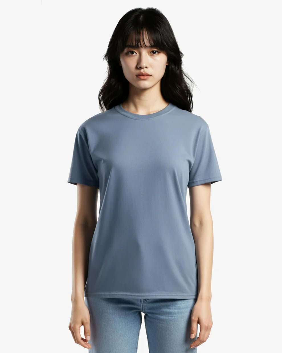 🍁T-shirt en Jersey  BLEU ACIER