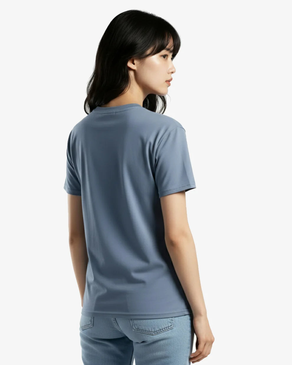 🍁T-shirt en Jersey  BLEU ACIER