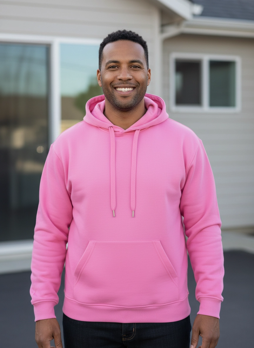 Molleton à capuchon ROSE PÂLE